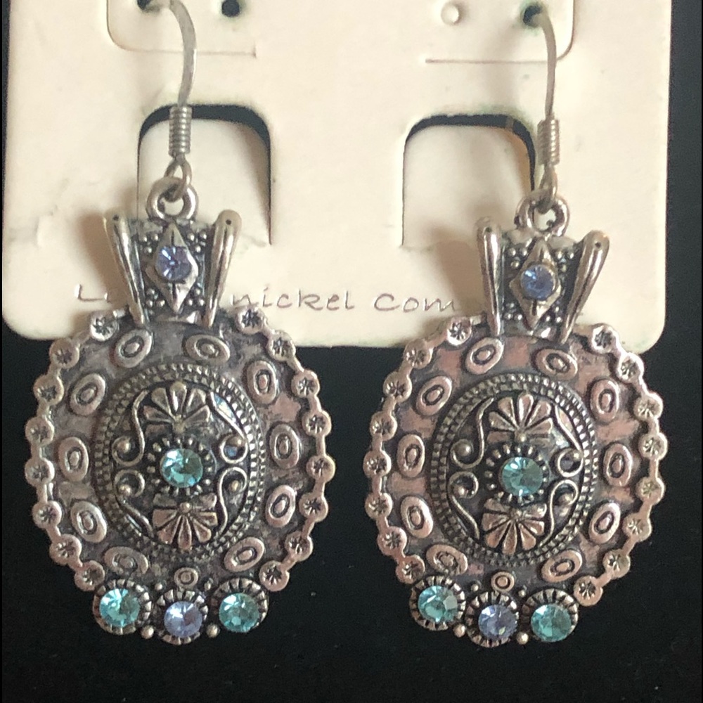 Silver & blue earrings